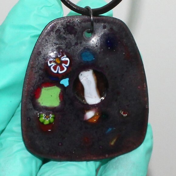 Black Corded Lobster Clasp Necklace With Unique Dark Pendant - Picture 1 of 9